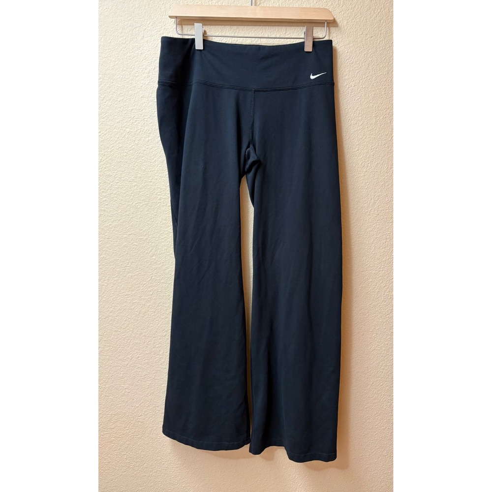 Nike Dri-FIT Athletic Black Wide Leg Yoga Pants Workout 419407-010 Size M